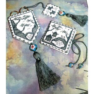 RARE Fir Tree Mountain Cross Stitch Pattern By The Cats Whiskers 3 Oriental